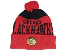 Kids Chicago Blackhawks Stretchark Knit Red/Black Pom - Outerstuff