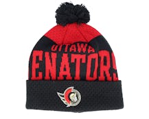 Kids Ottawa Senators Stretchark Knit Black/Red Pom - Outerstuff