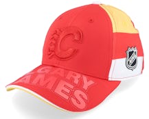 Kids Calgary Flames Face-off Structured Red Adjustable - Outerstuff