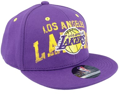 Youth Purple Los Angeles Lakers Collegiate Arch Knit Hat with Pom