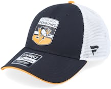Pittsburgh Penguins Authentic Pro Draft Podium Black/White Trucker - Fanatics