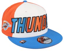 Oklahoma City Thunder 9FIFTY NBA 23 Back Half White/Orange/Blue Snapback - New Era