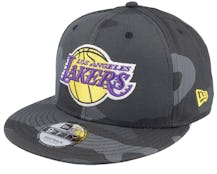 Los Angeles Lakers Team Camo 9FIFTY Black Camo Snapback - New Era