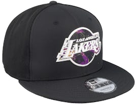 Los Angeles Lakers Print Infill 9FIFTY Black Snapback - New Era