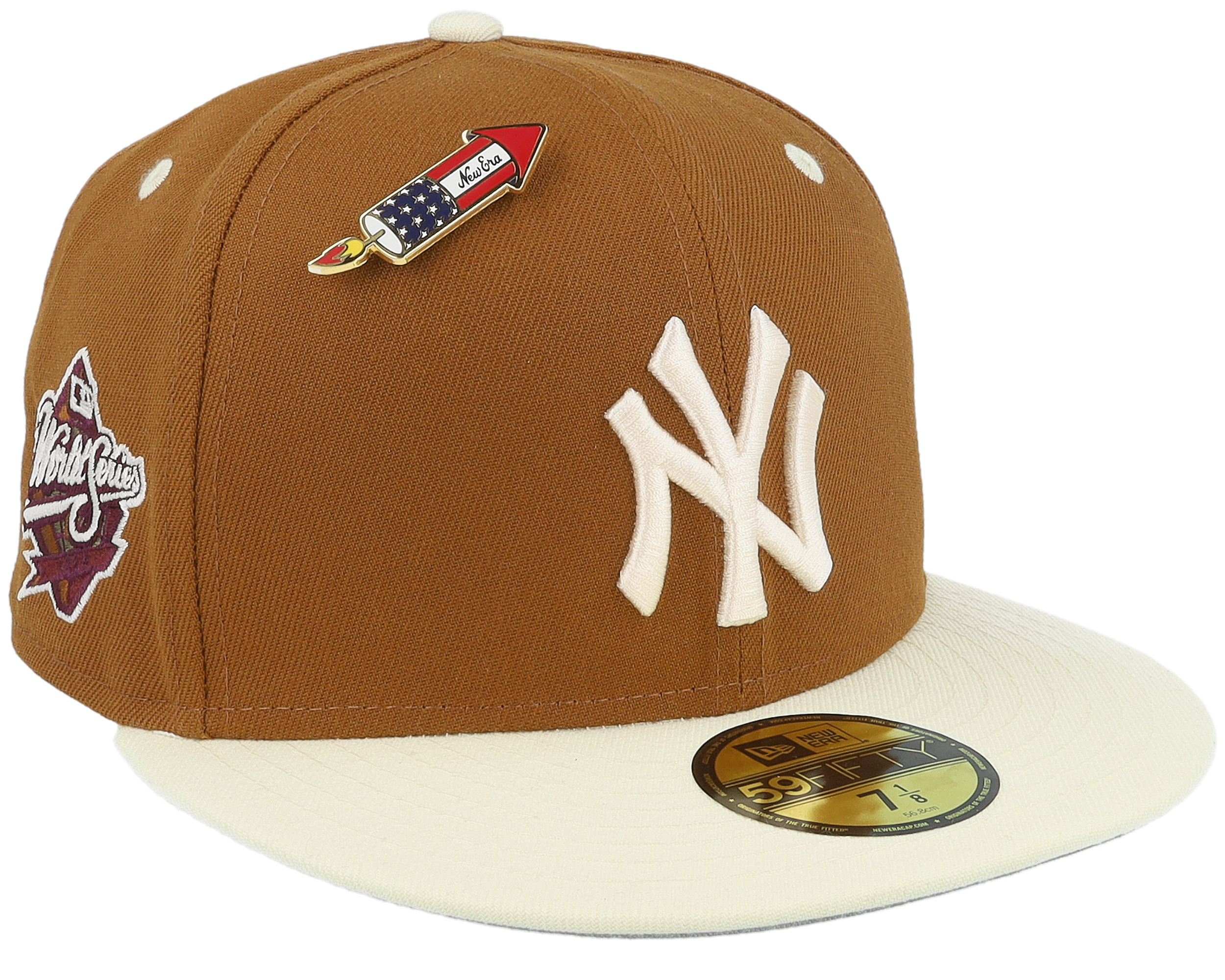 New York Yankees MLB World Series Trail Mix 59FIFTY Toffee/Off White Fitted 