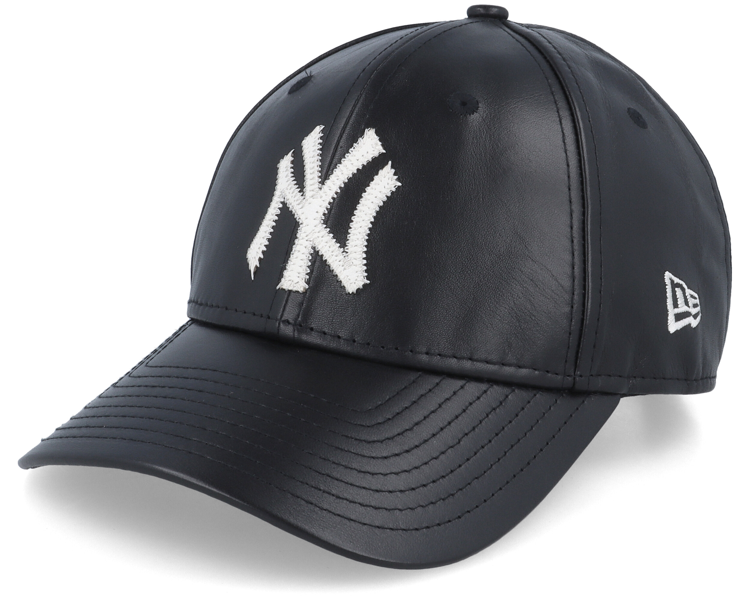 Official New Era MLB Leather New York Yankees Black Bucket Hat