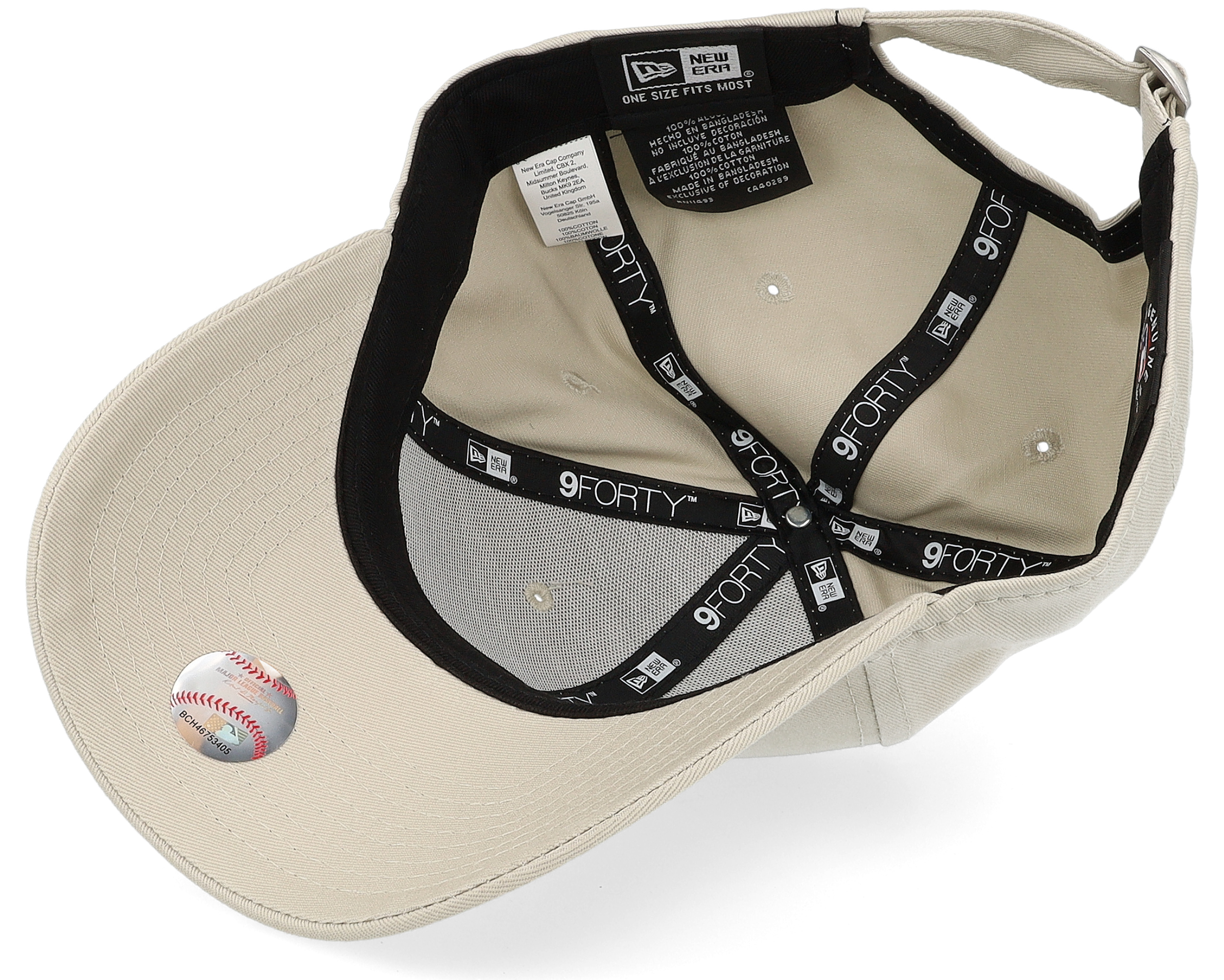 海外限定 New Era 9FORTY Stone/White Adjustable New Era Linen 9Forty New York Yankees Cap - grey (stone/white)