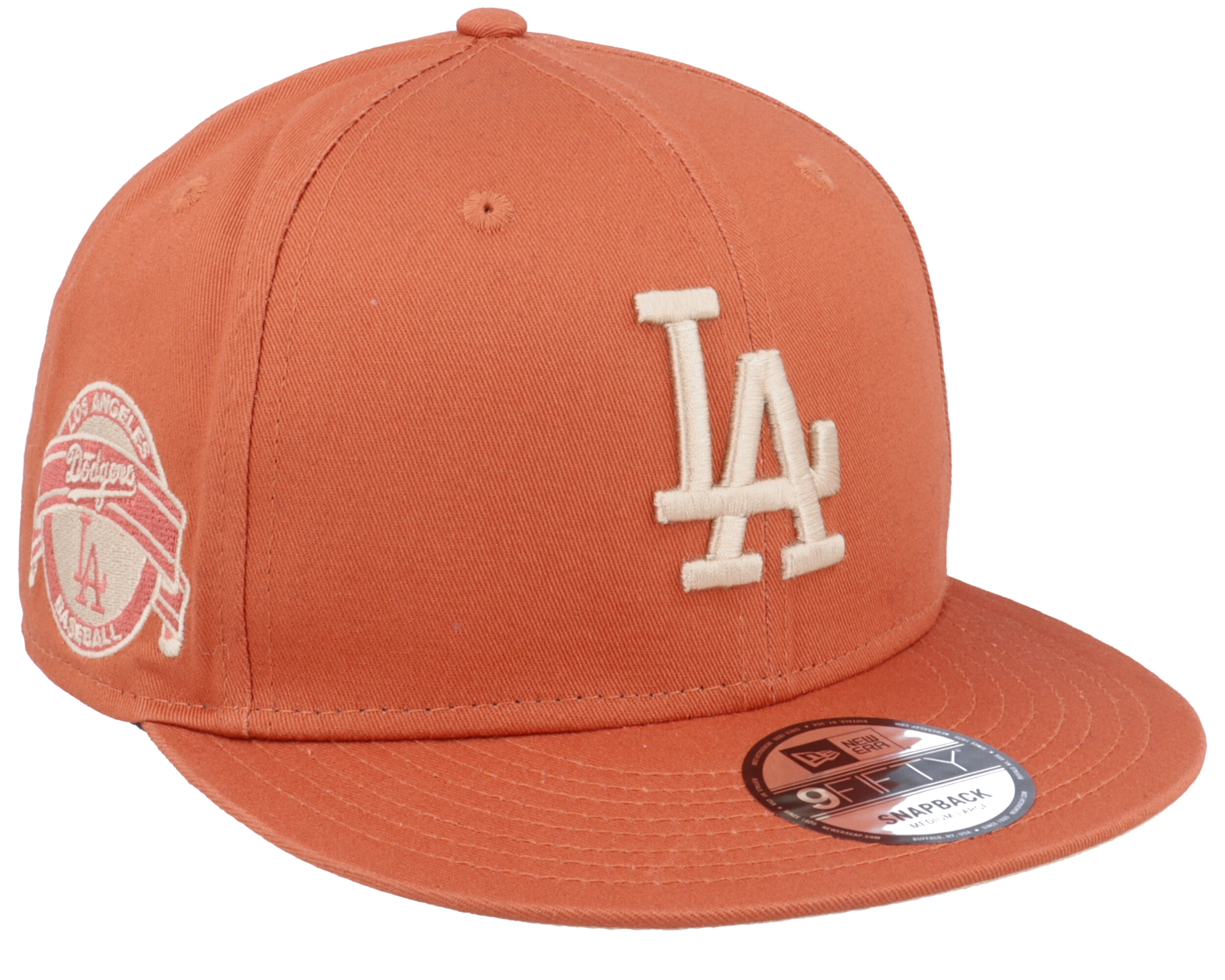 Los Angeles Dodgers Side Patch 9FIFTY Dark Orange Snapback - New Era ...