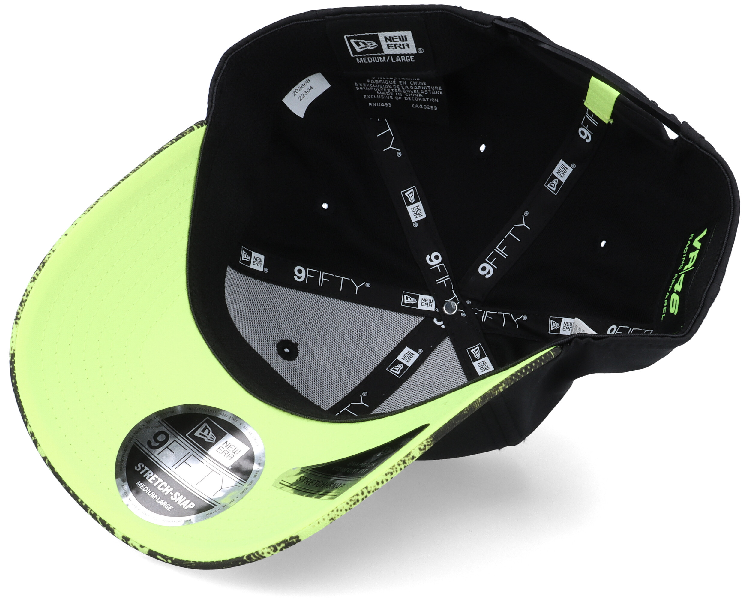 VR46 9FIFTY Black/Neon Green Adjustable | Hatstore.co.uk