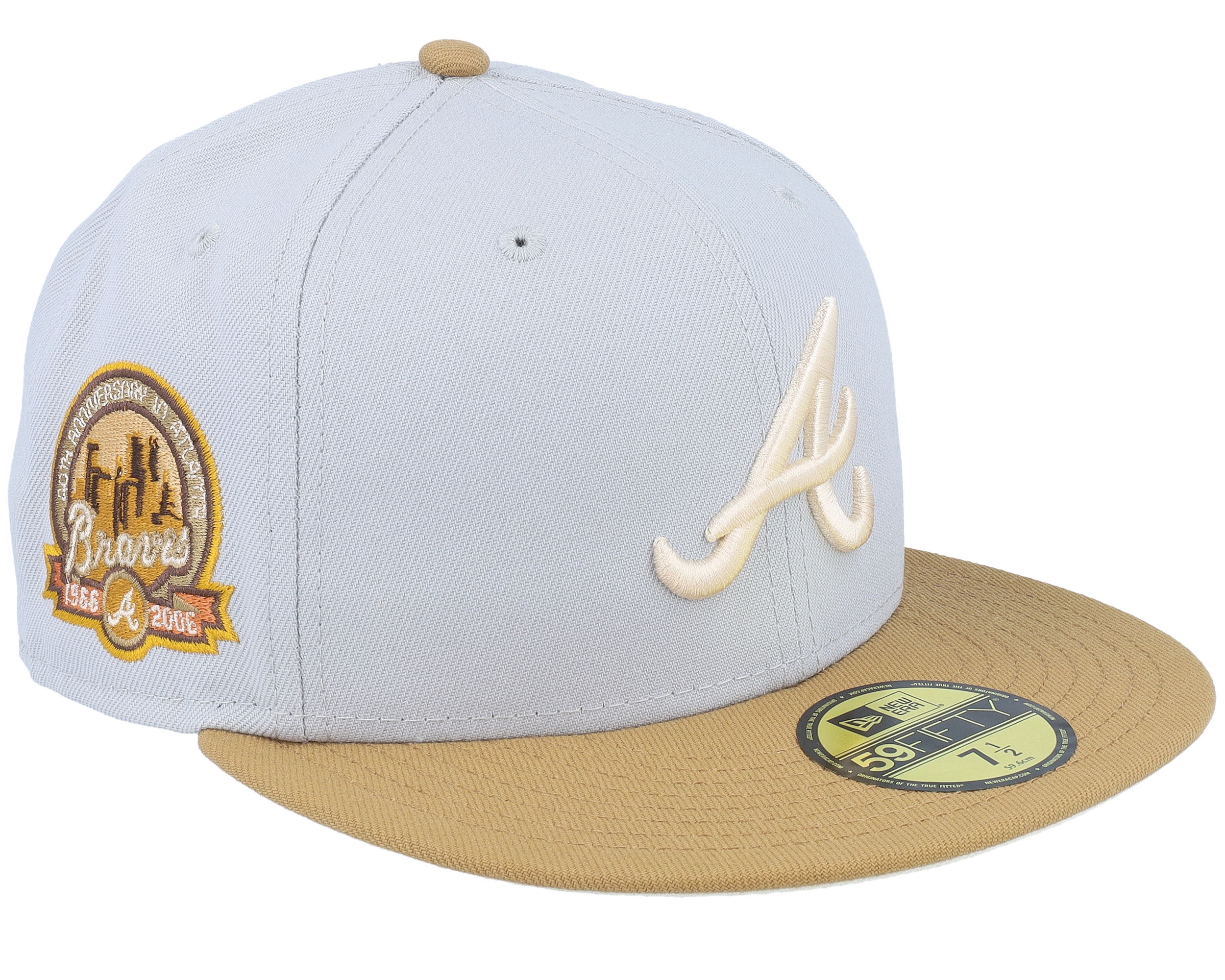 Atlanta Braves Golden Bearings 59FIFTY Wt 40an Grey/Toffee Fitted
