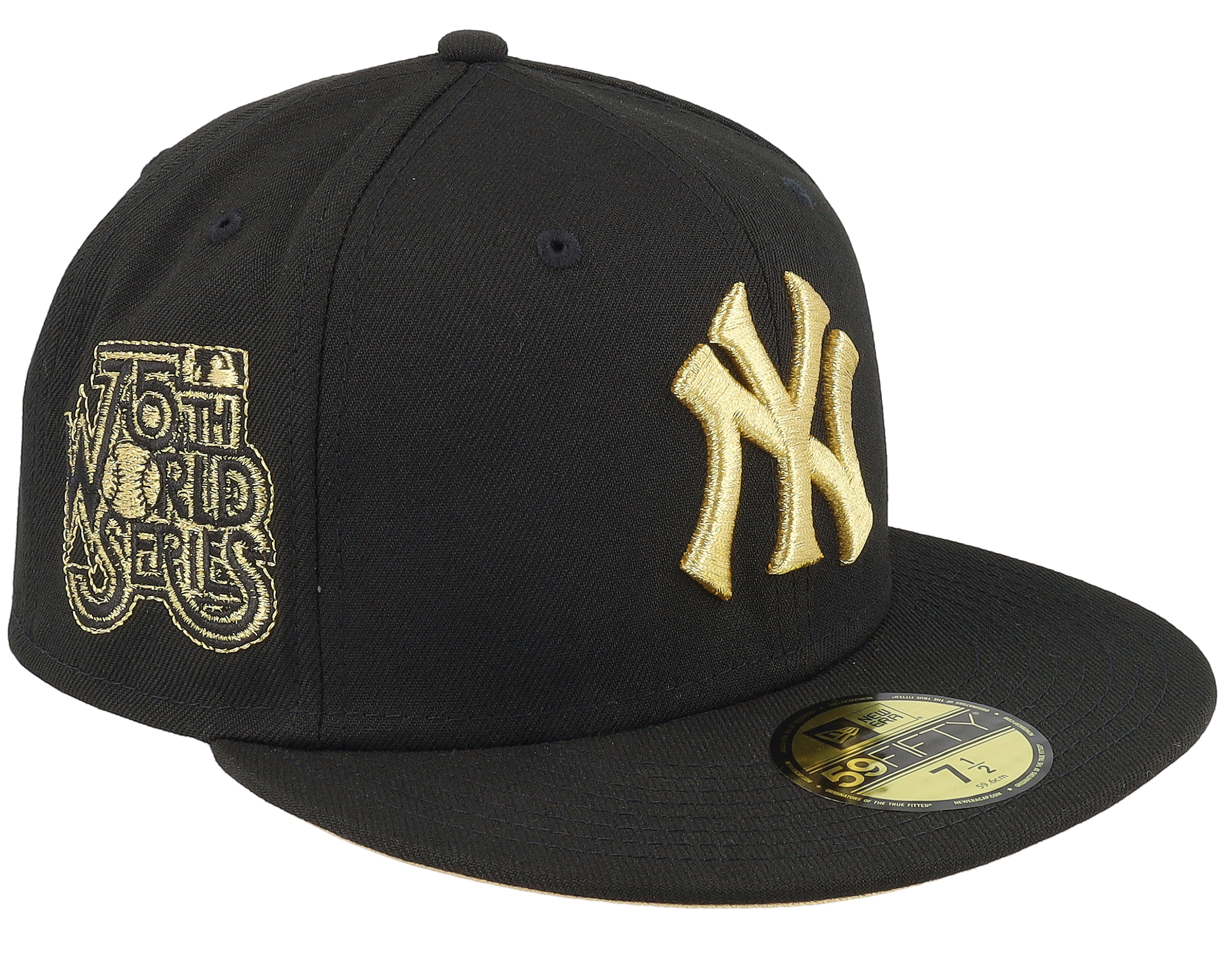 New York Yankees 59FIFTY 75th World Series Black/Gold Fitted - New