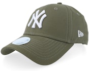 New York Yankees Womens League Essential 9FORTY Olive/White Adjustable