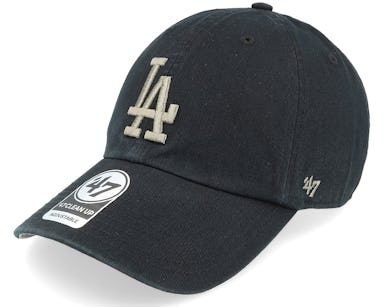 47 Brand Los Angeles Dodgers Clean Up MLB Strapback Hat Cap All Black/Black