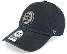 Boston Bruins NHL Ballpark Camo 47 Clean Up Black Dad Cap - 47 Brand
