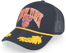 New York Knicks Gold Leaf Hwc Black Trucker - Mitchell & Ness