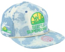 Seattle Supersonics Acid Wash Blue Snapback - Mitchell & Ness