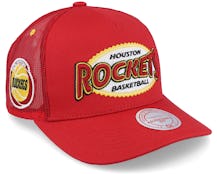 Houston Rockets Team Seal Hwc Red Trucker - Mitchell & Ness