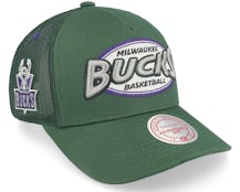Milwaukee Bucks Team Seal Hwc Green Trucker - Mitchell & Ness