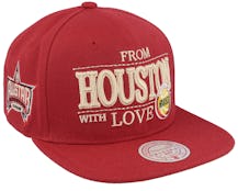 Houston Rockets With Love Hwc Red Snapback - Mitchell & Ness
