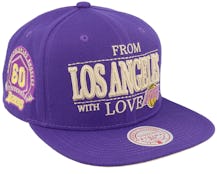 Los Angeles Lakers With Love Hwc Purple Snapback - Mitchell & Ness