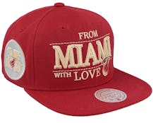 Miami Heat With Love Hwc Red Snapback - Mitchell & Ness