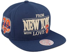 New York Knicks With Love Hwc Blue Snapback - Mitchell & Ness