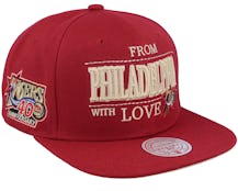 Philadelphia 76ers With Love Hwc Red Snapback - Mitchell & Ness