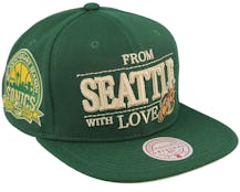Seattle Supersonics With Love Hwc Green Snapback - Mitchell & Ness