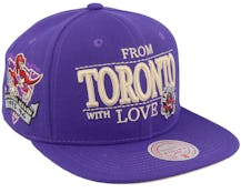 Toronto Raptors With Love Hwc Purple Snapback - Mitchell & Ness