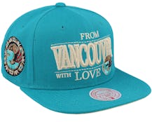 Vancouver Grizzlies With Love Hwc Teal Snapback - Mitchell & Ness