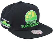Seattle Supersonics Neon Tropical Hwc Black Snapback - Mitchell & Ness