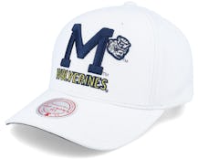 Michigan Wolverines All In Pro White Adjustable - Mitchell & Ness