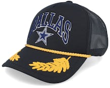 Dallas Cowboys Gold Leaf Hwc Black Trucker - Mitchell & Ness