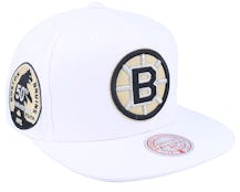 Boston Bruins Winter White Snapback - Mitchell & Ness