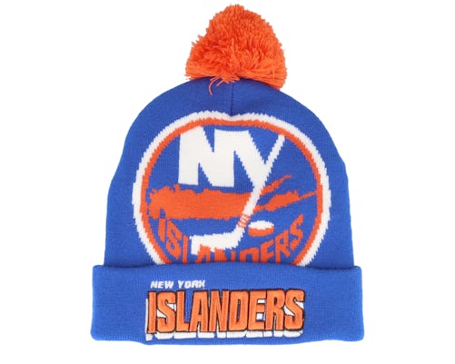 New York Islanders Punch Out Knit Blue Pom - Mitchell & Ness