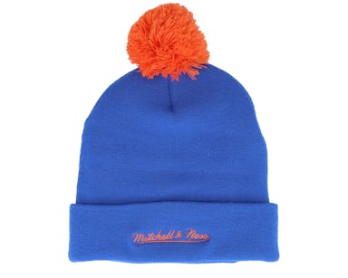 New York Islanders Punch Out Knit Blue Pom - Mitchell & Ness