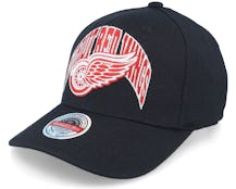 Detroit Red Wings Letterman Classic Red Black Adjustable - Mitchell & Ness
