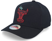 Chicago Bulls Merch Logo Classic Red Black Adjustable - Mitchell & Ness