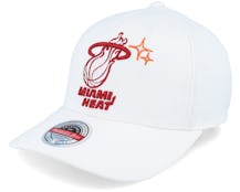 Miami Heat Merch Logo Classic Red White Adjustable - Mitchell & Ness