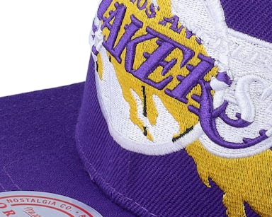 Los Angeles Lakers Mitchell & Ness Paint By Numbers Snapback Hat - Purple