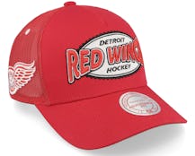 Detroit Red Wings Team Seal Vintage Red Trucker - Mitchell & Ness