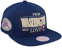 Washington Capitals With Love Vintage Blue Snapback - Mitchell & Ness