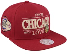 Chicago Blackhawks With Love Red Snapback - Mitchell & Ness