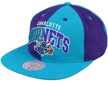Charlotte Hornets Pinwheel Of Fortune Teal/Purple Snapback - Mitchell & Ness