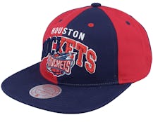 Mitchell & Ness Houston Rockets Pinwheel Snapback Hat Adjustable Cap -  Navy/Red/Light Blue/Throwback
