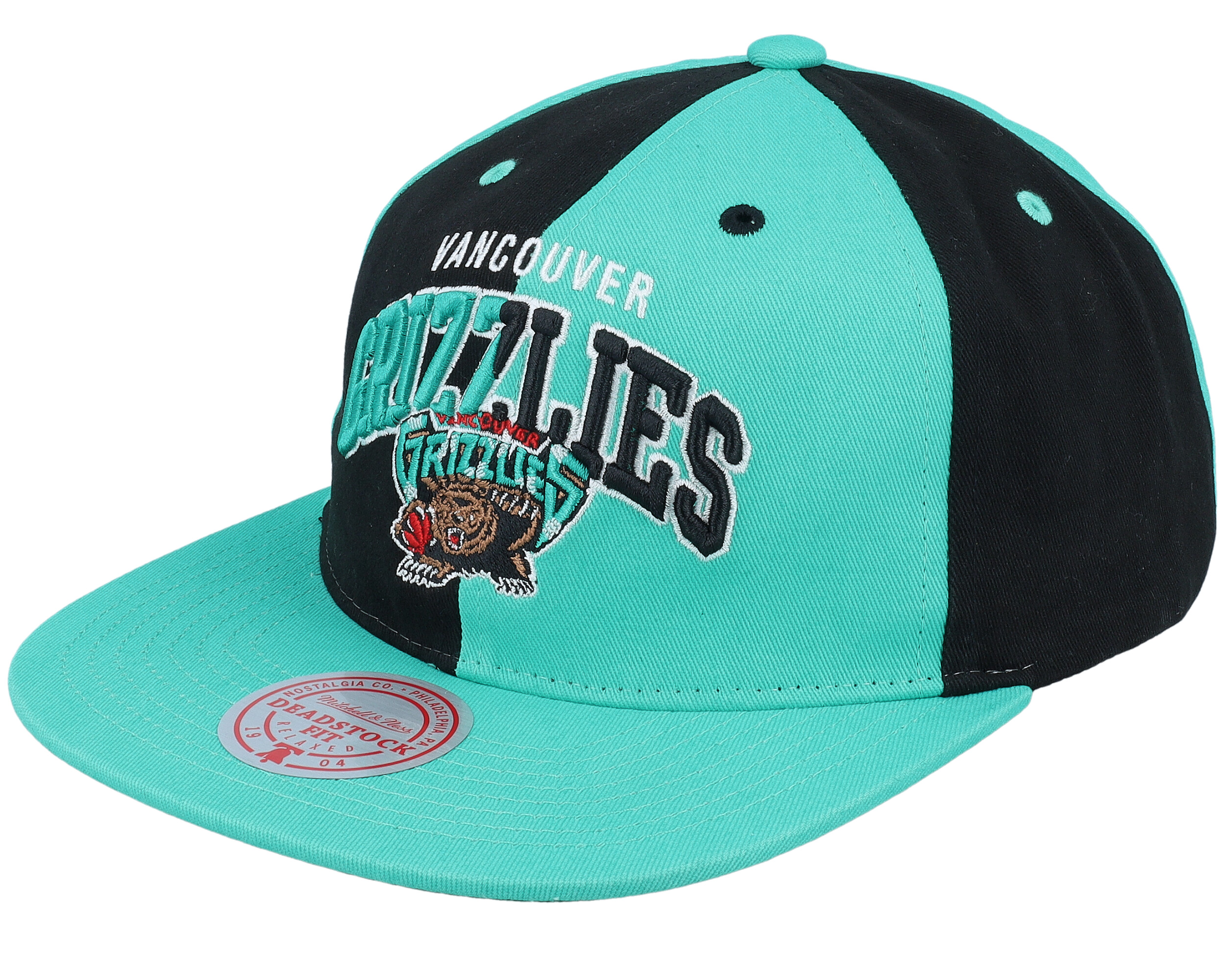Mitchell & Ness Vancouver Grizzlies NBA Logo Snapback Hat Cap  Black/Teal
