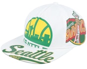 Seattle Supersonics In Your Face Deadstock Hwc White Snapback