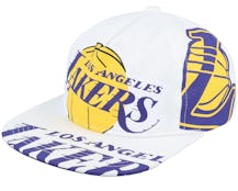 Los Angeles Lakers In Your Face Deadstock Hwc White Snapback - Mitchell & Ness