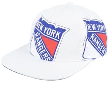 New York Rangers In Your Face Deadstock White Snapback - Mitchell & Ness