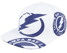 Tampa Bay Lightning In Your Face Deadstock White Snapback - Mitchell & Ness